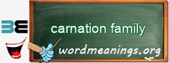 WordMeaning blackboard for carnation family